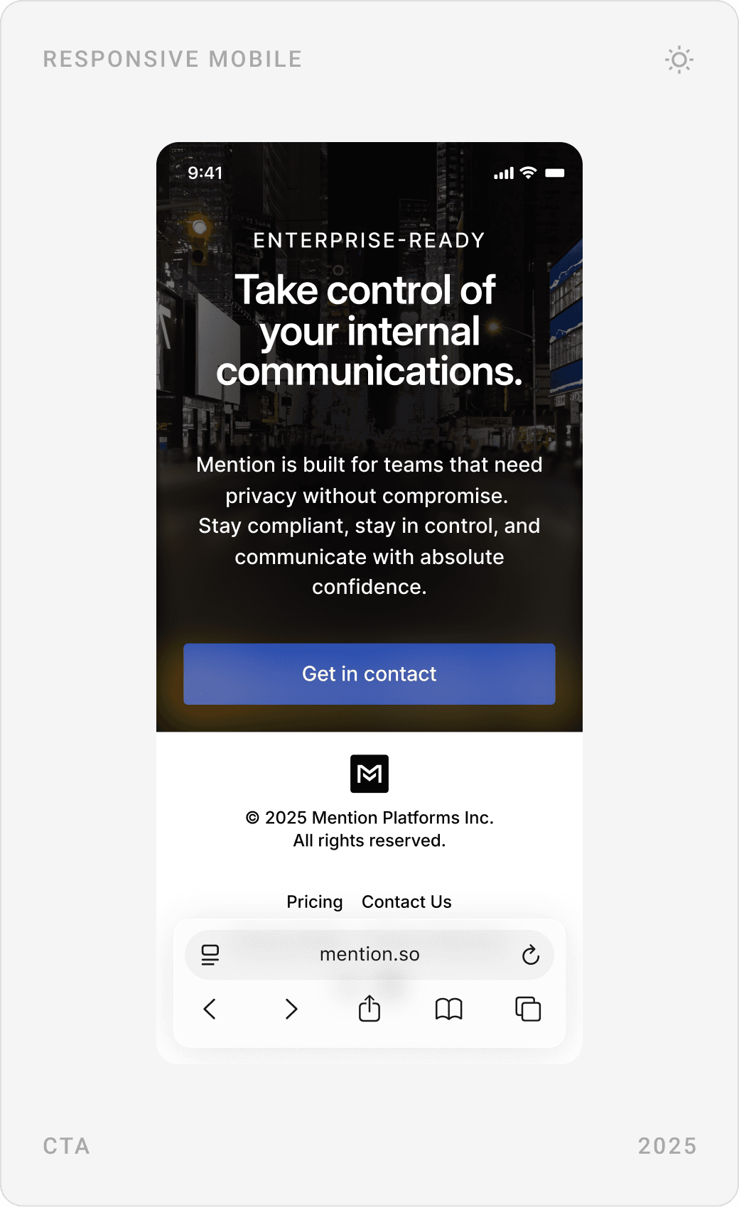 Modern Enterprise Communication CTA Mobile Design