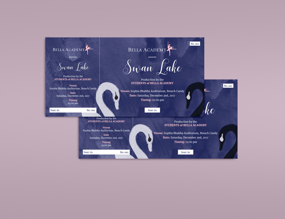 Ticket design for Swan Lake