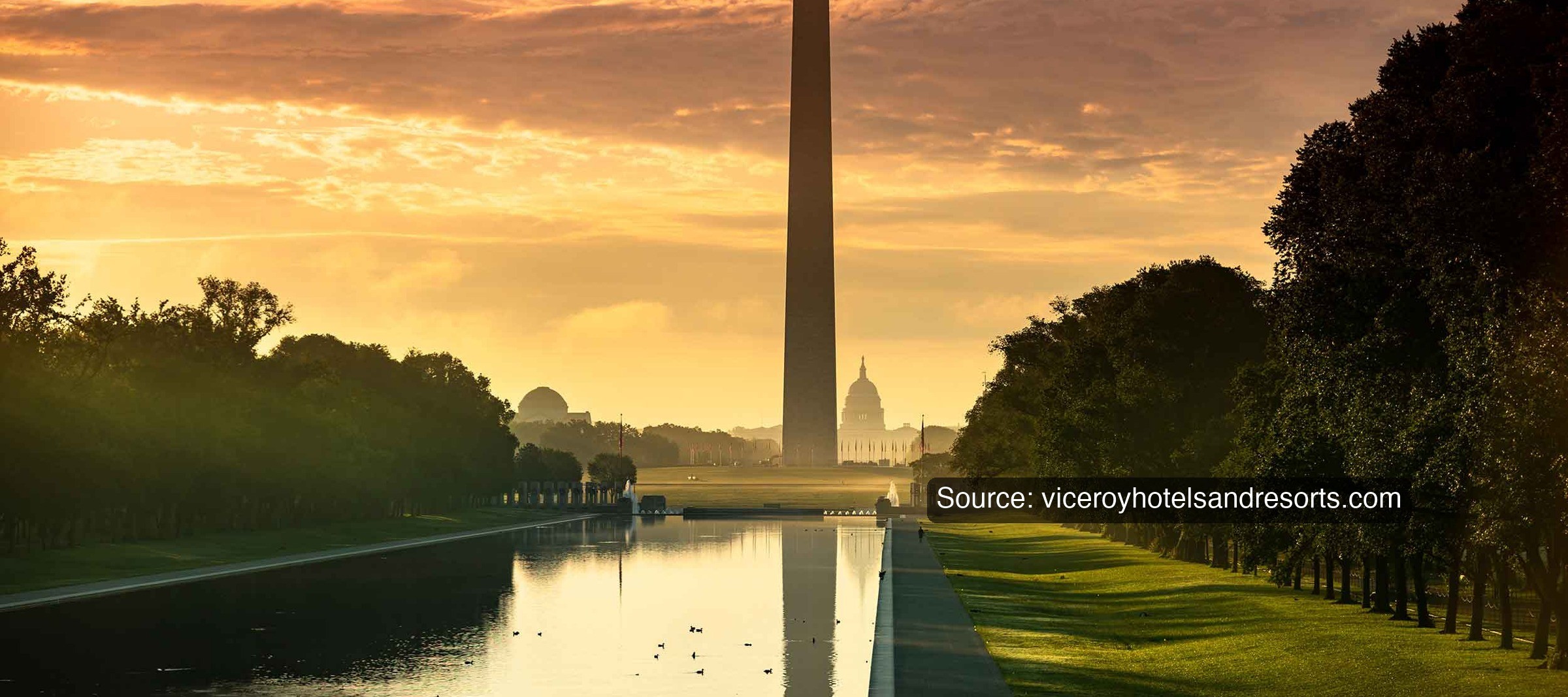 Viceroy Washington DC – Washington Monument and Reflecting Pool at sunrise