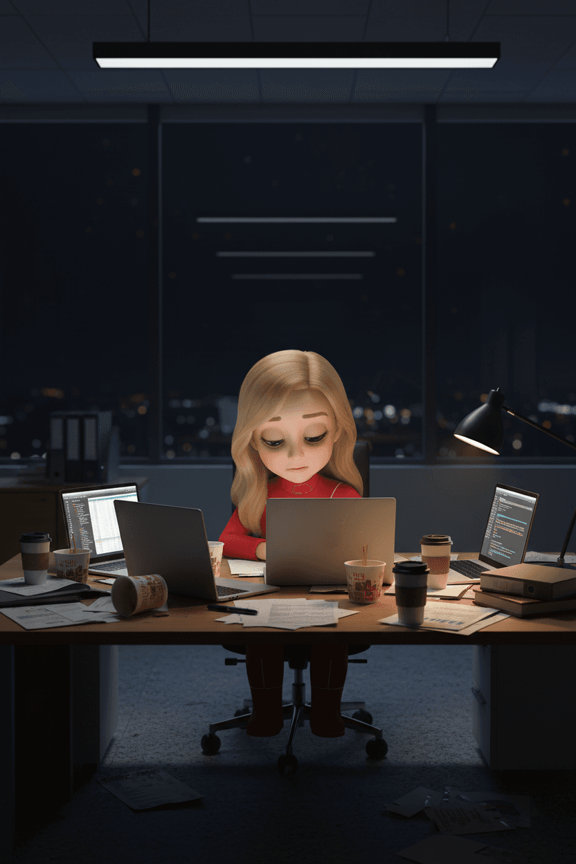 Vyhořelý podnikatel pracující do noci