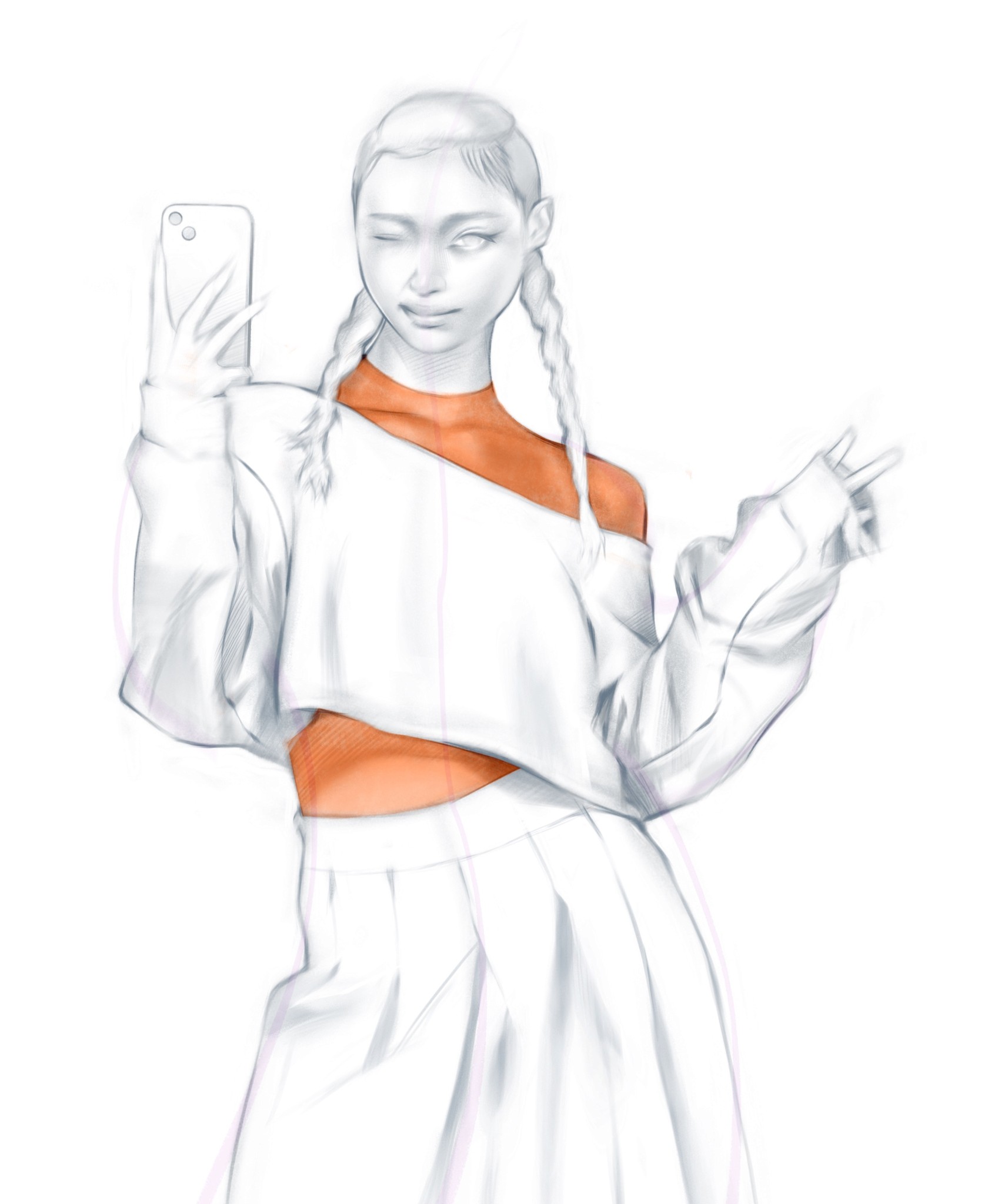 Woman taking a selfie