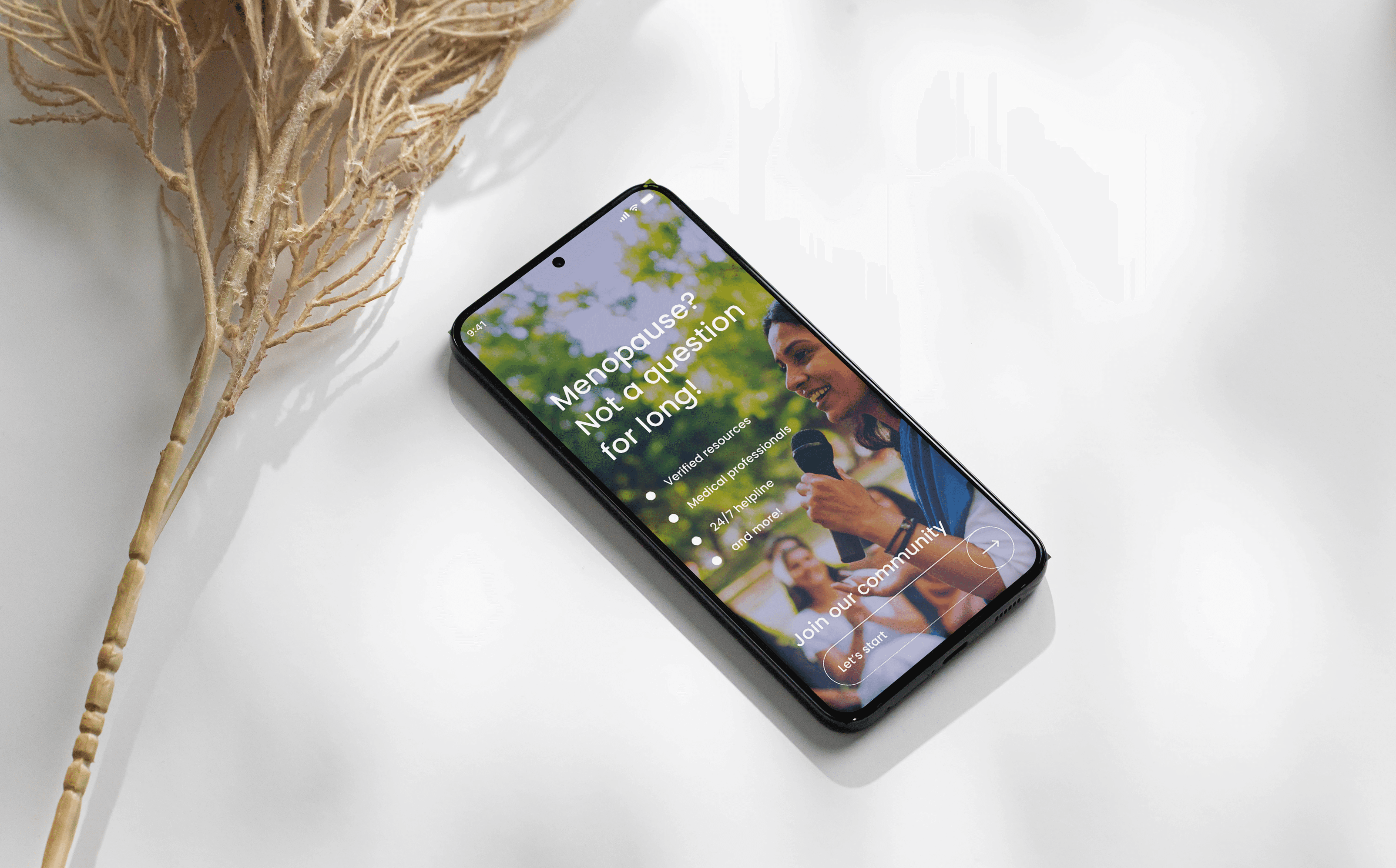 A smartphone with menupause related application
