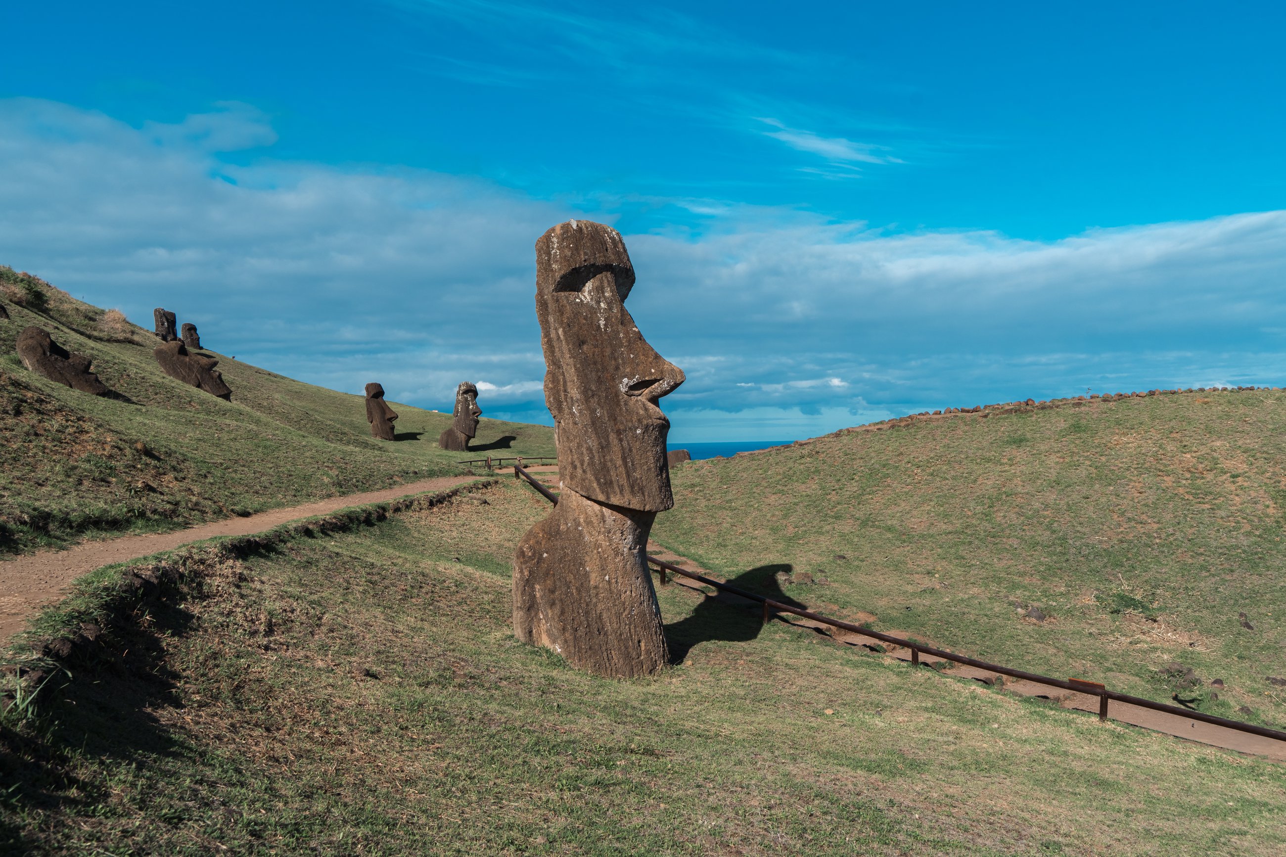Moái del volcán Rano Raraku, Parque Nacional Rapa Nui