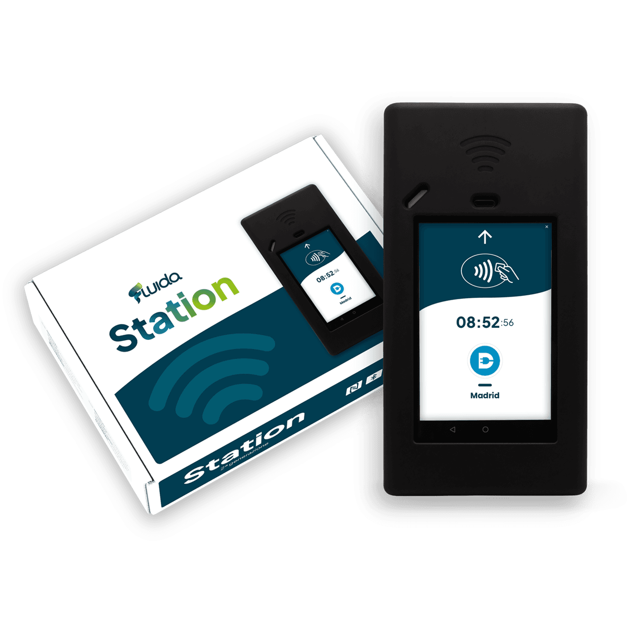 Fluida Station: dispositivo di timbratura avanzato con lettore badge NFC, ideale per la gestione delle presenze aziendali