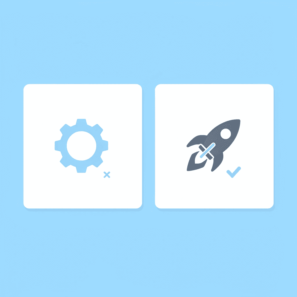 Left side shows manual document processing with X mark; right side shows automated AI extraction with checkmark