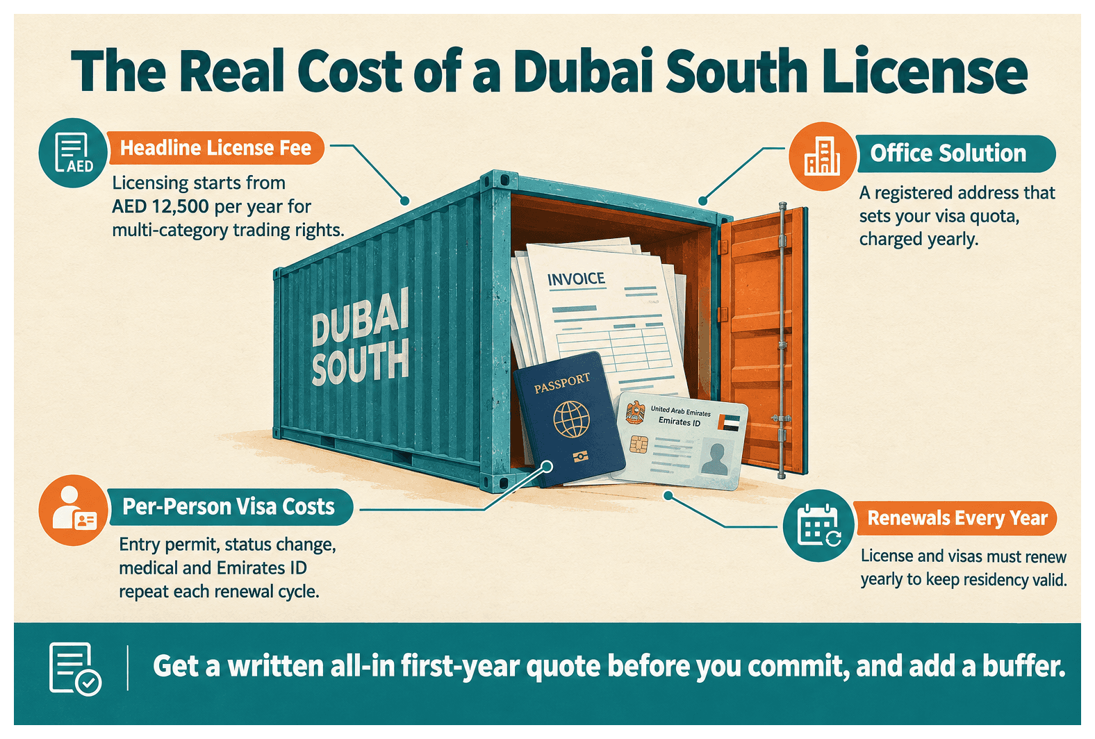 Infographic: The Real Cost of a General Trading License in Dubai South