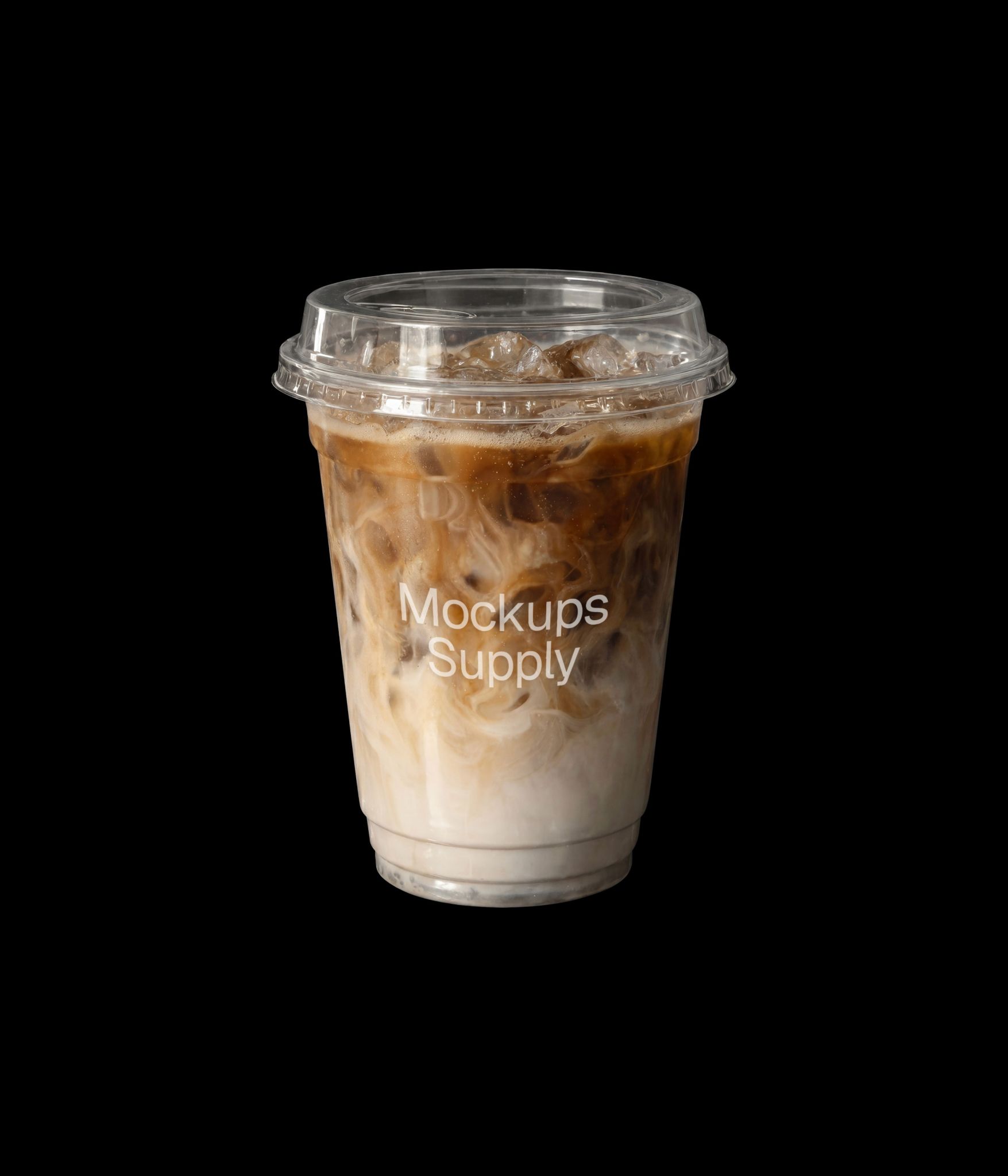 Iced cappuccino in plastic cup mockup download PSD