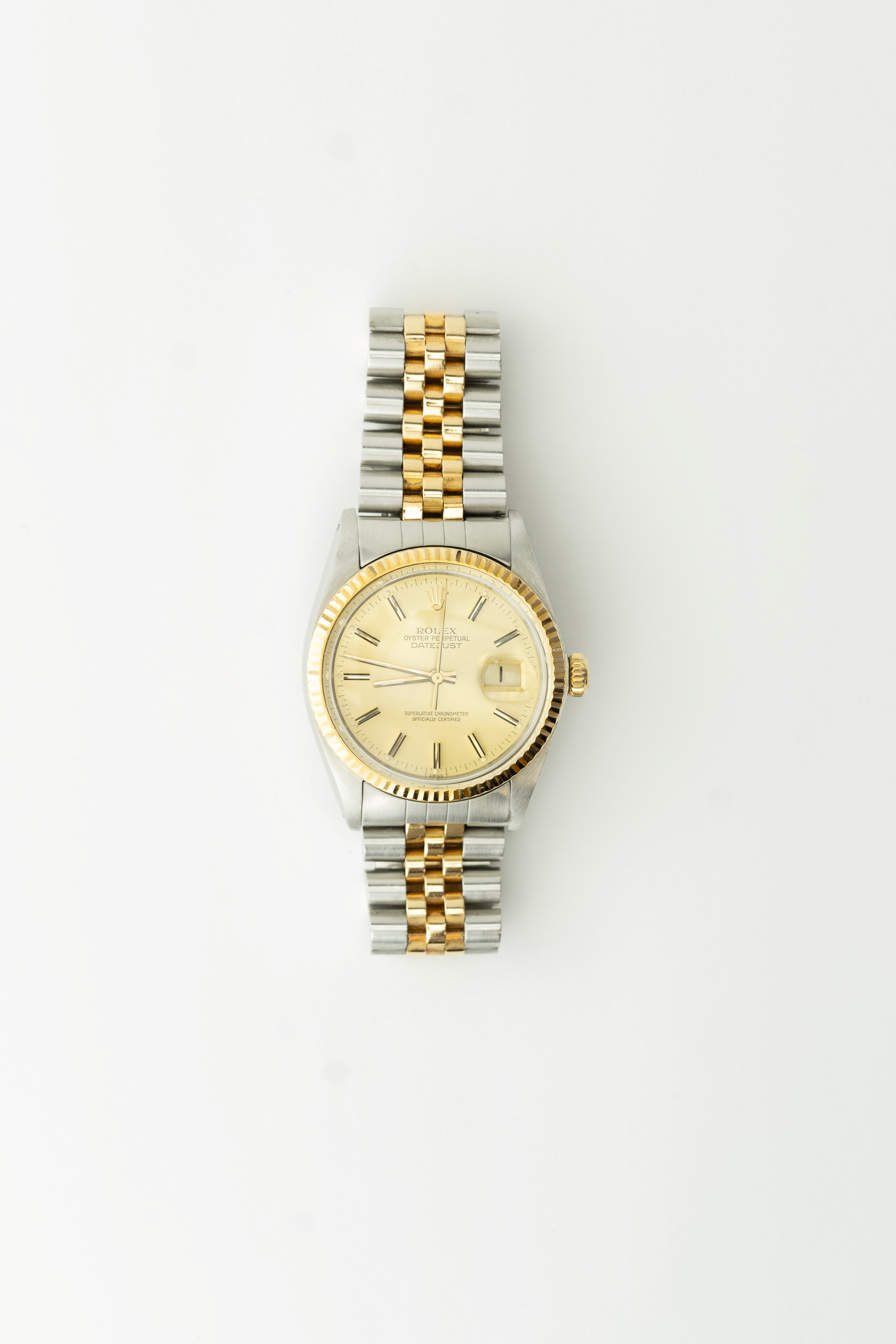 Rolex Datejust cadran vert menthe, lunette cannelée, bracelet Jubilé — atelier GMT Bordeaux