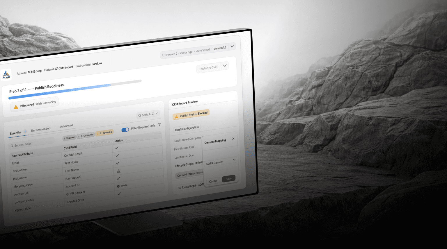 Three professionals in a modern office hallway engaged in a discussion, showcasing a collaborative and professional atmosphere.