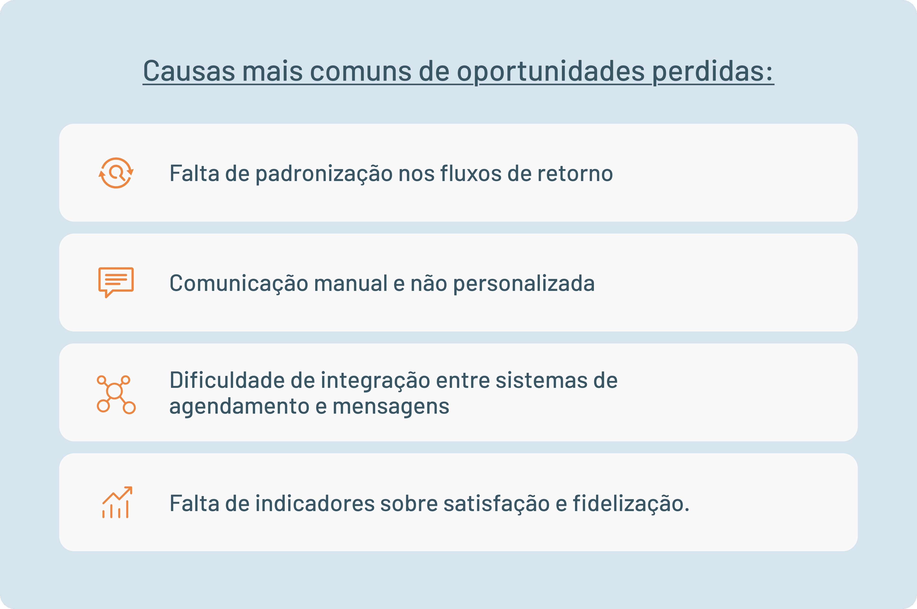 causas mais comuns de oportunidades perdidas
