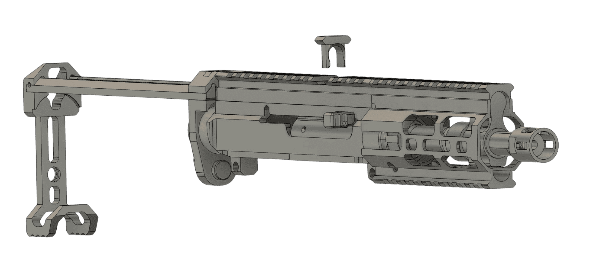 Angled View showing the placement of the Locking Clip in relation to the Upper Receiver Kit