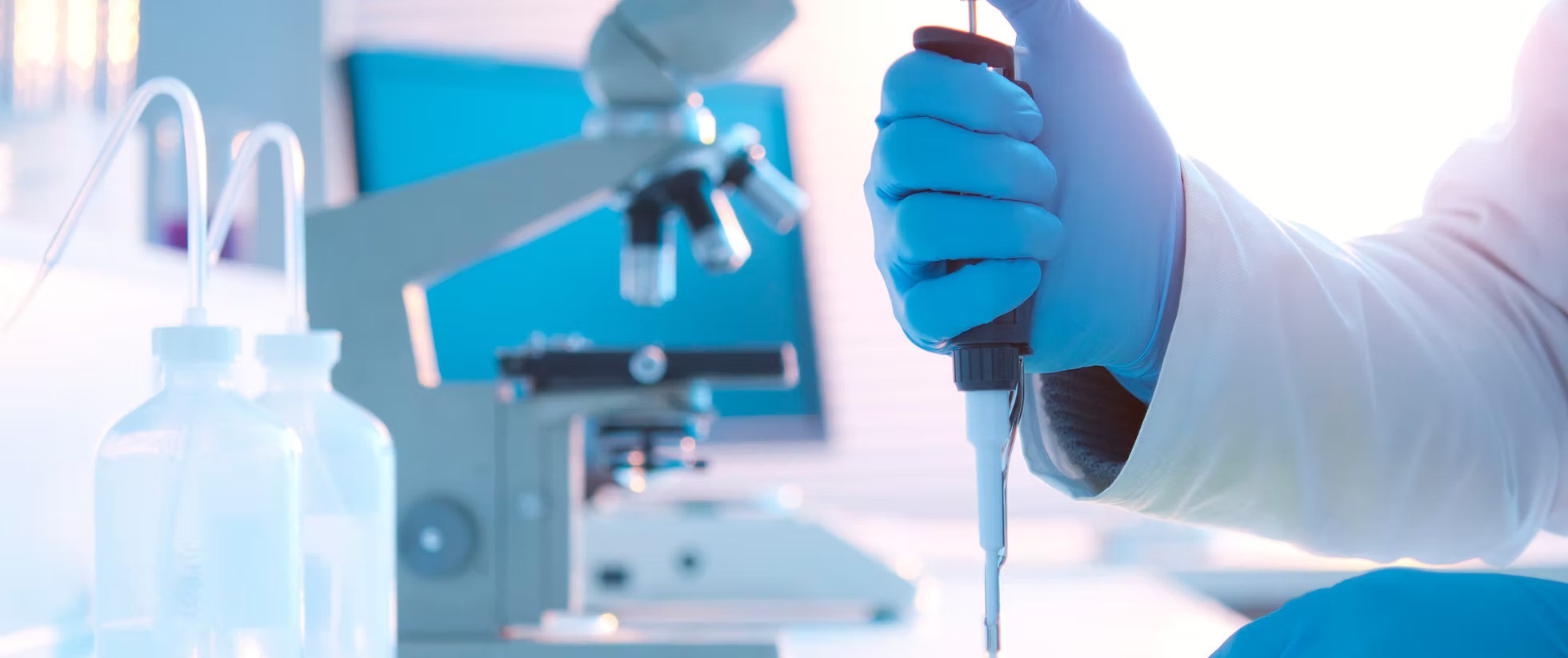 A pet laboratory checking on samples from animal patients