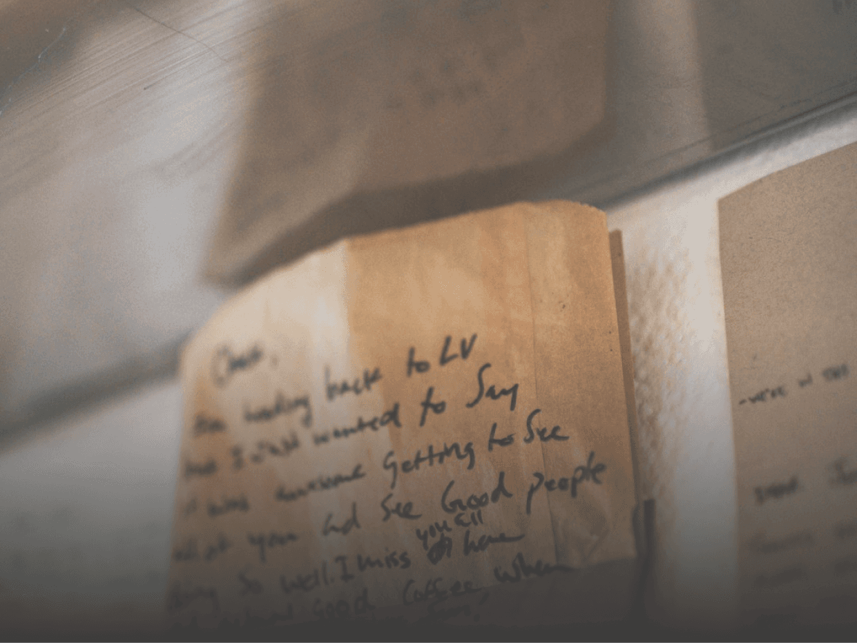 Macro shot of a handwritten diary, demonstrating the storytelling layout of the Blackwood template.