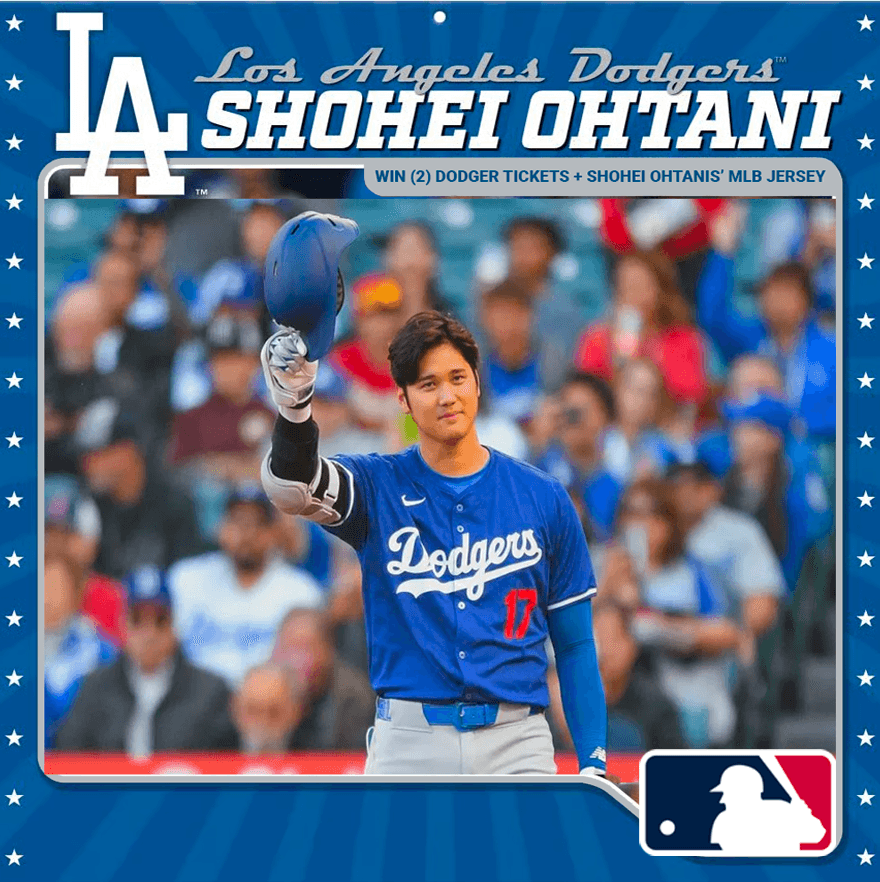 Raffle & Win Two Tickets to a Dodger game + MLB Women's Jersey