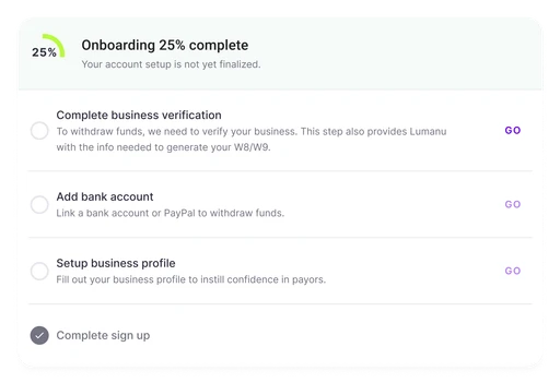 Vendor onboarding takes less than 3 minutes