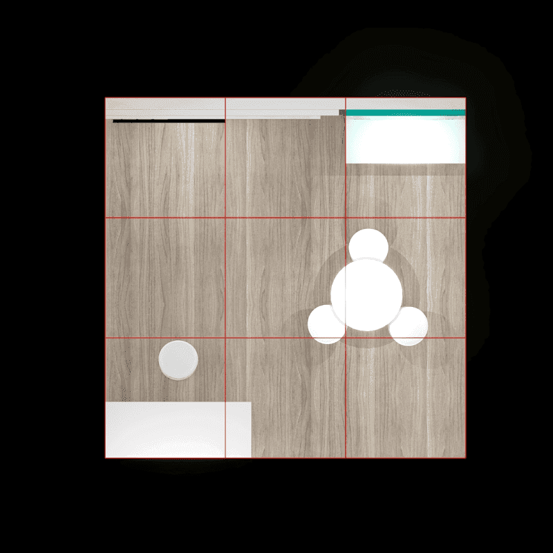 10x10 branded backwall booth rental layout plan
