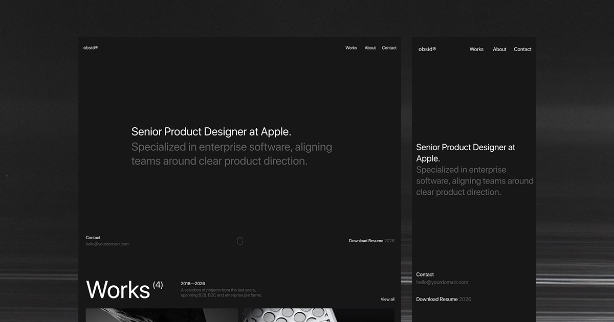 Obsid - Framer Creative Portfolio Template by Raffaele Parlato