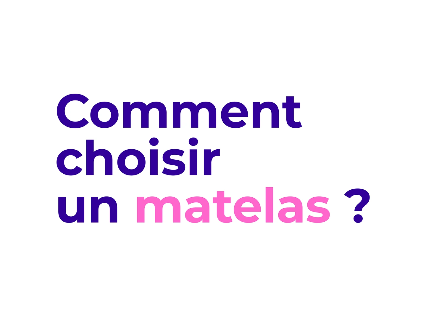 Écran titre de la vidéo "Comment choisir un matelas ?"