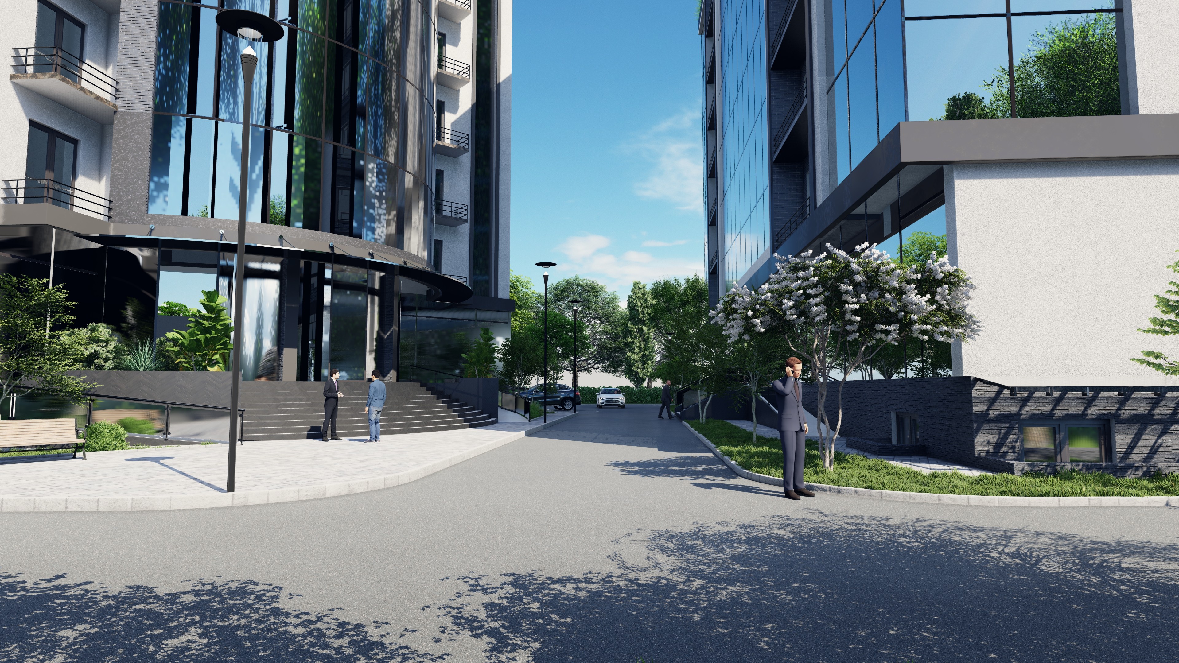 Архитектурный рендер бизнес-центра в Яккасарайском районе