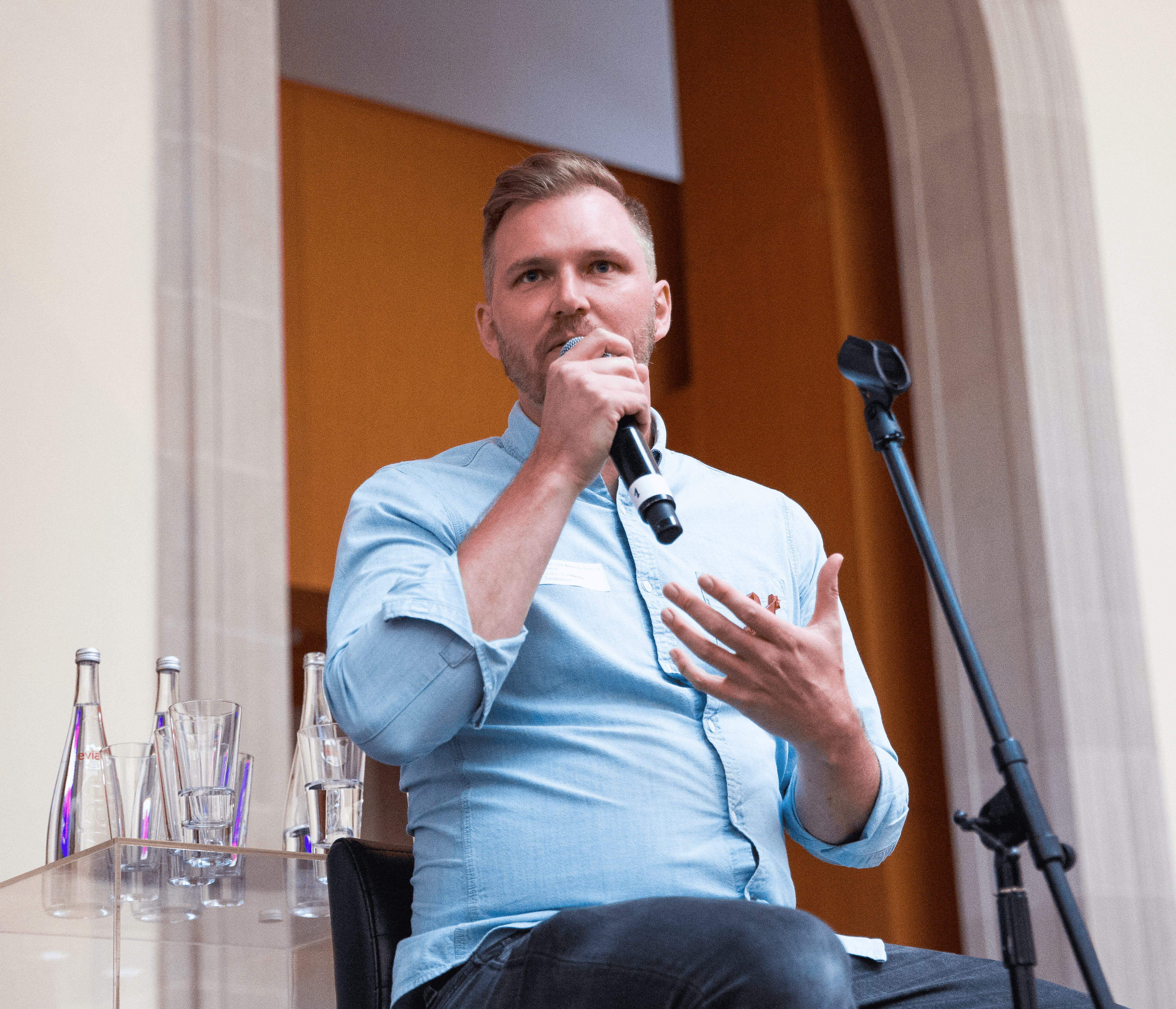 Coach explaining something to an athlete