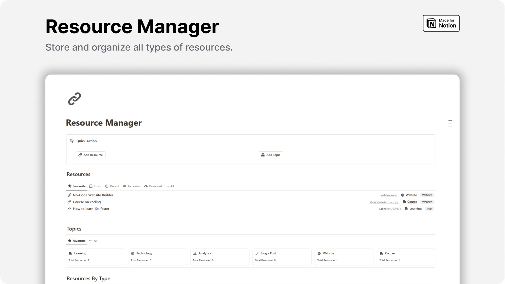 Notion Resource Manager