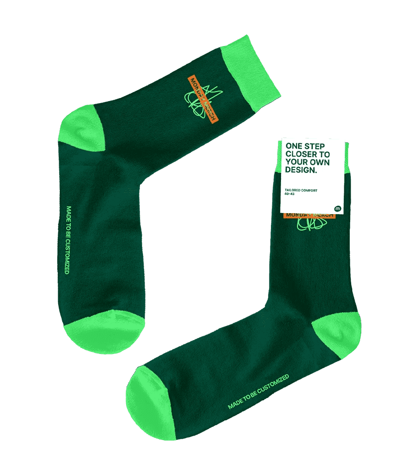 personalized green bespoke socks