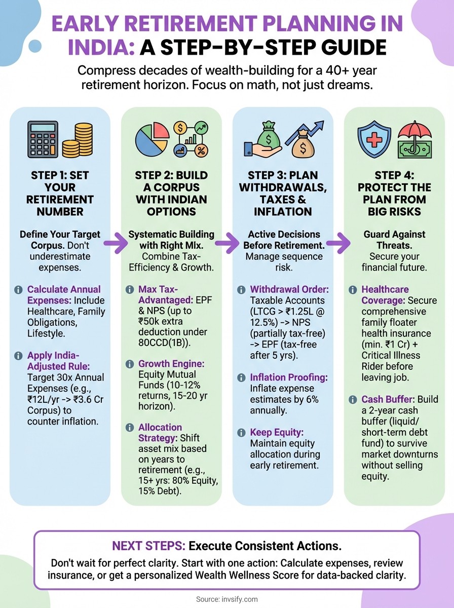 early retirement planning in india infographic