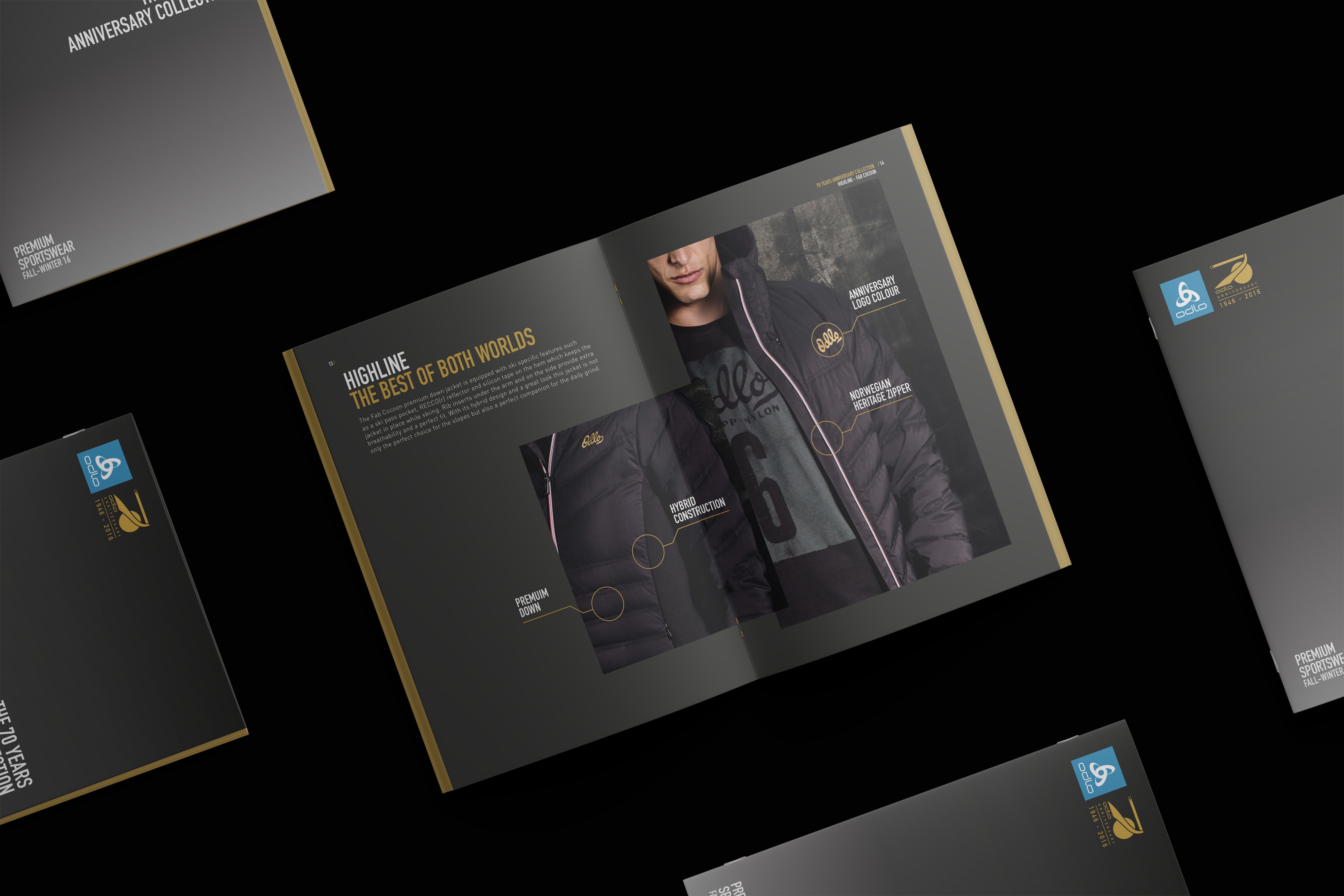 Editorial Design und Art Direction für das Odlo Lookbook – klare Gestaltung und präzise Modeinszenierung
