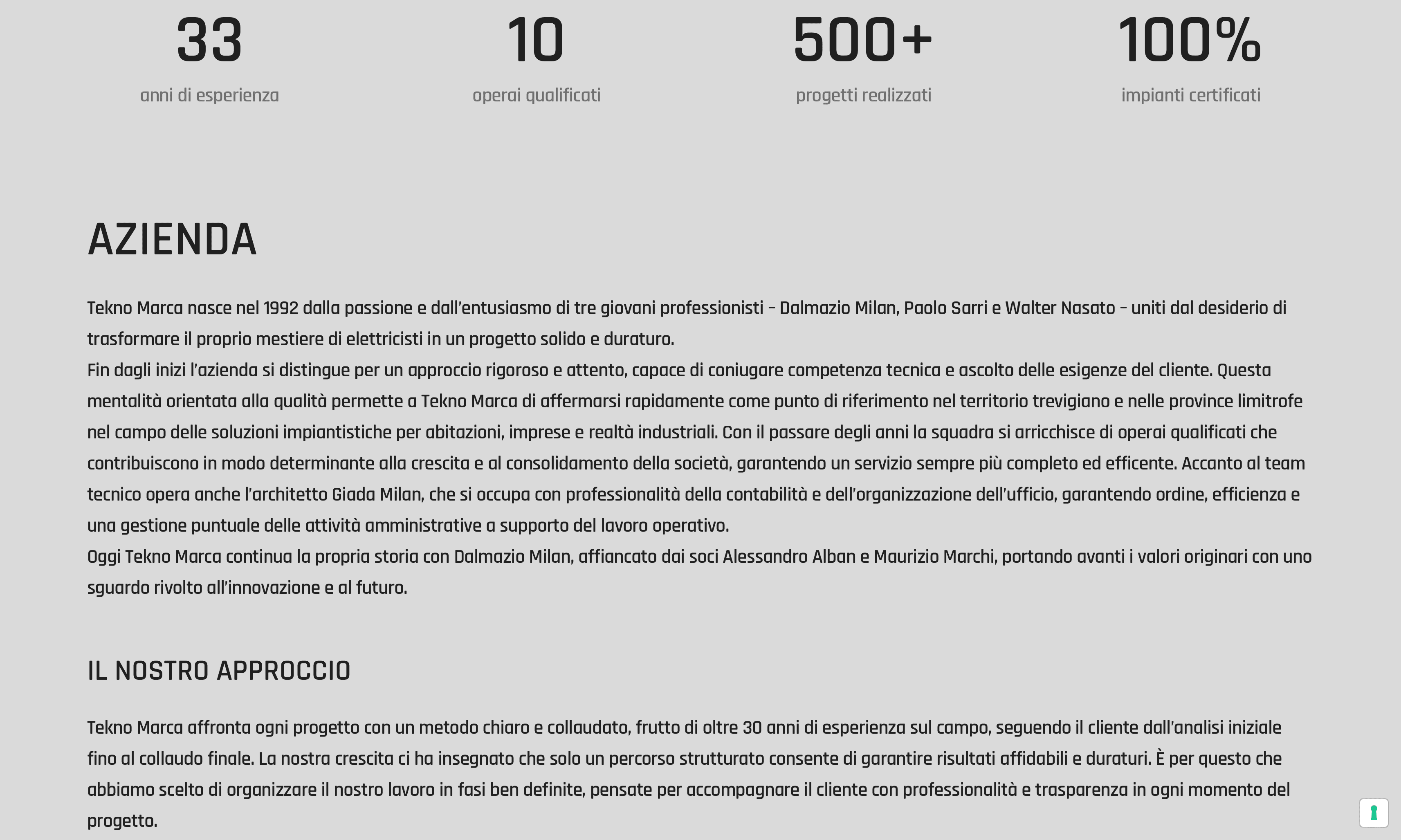 Overview of Tekno-Marca company and design approach section's redesign