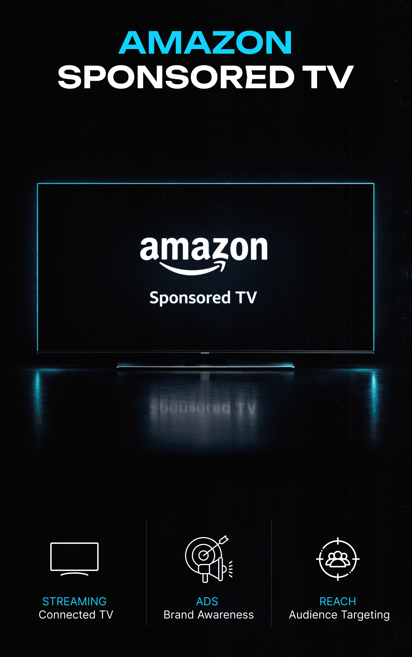 People watching Amazon Sponsored TV on a large screen in a cozy living room setting with snacks on the table