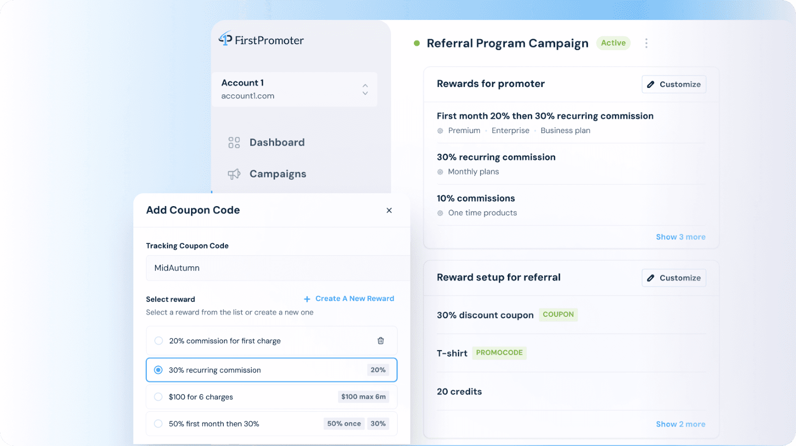 FirstPromoter referral marketing program setup