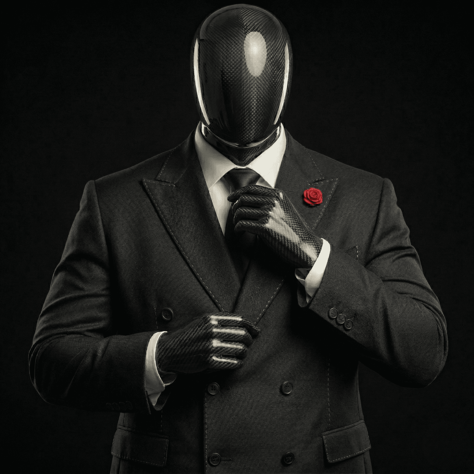 XXL Size Mannequin in black suit and white shirt 