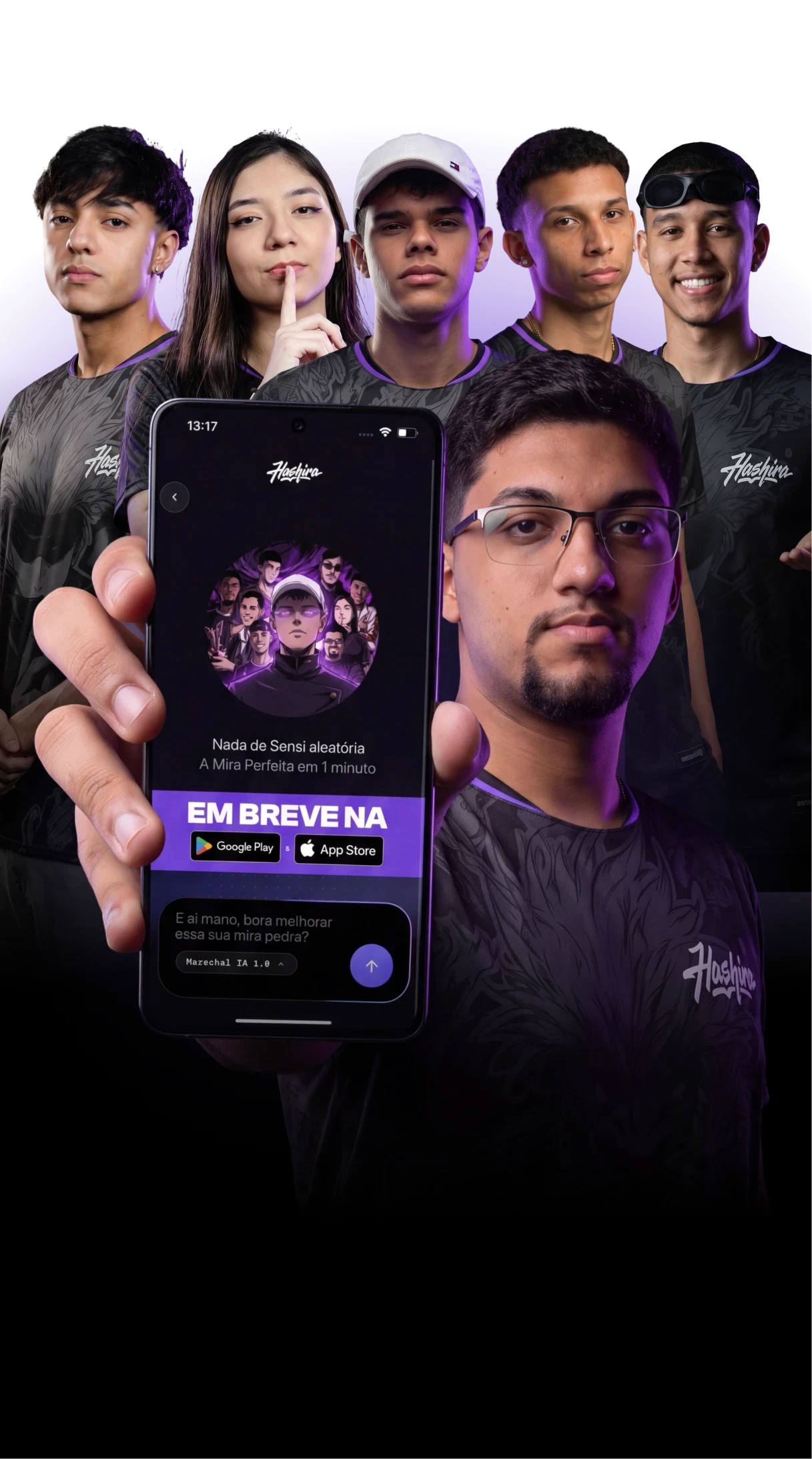 Tela com influenciadores da Hashira.