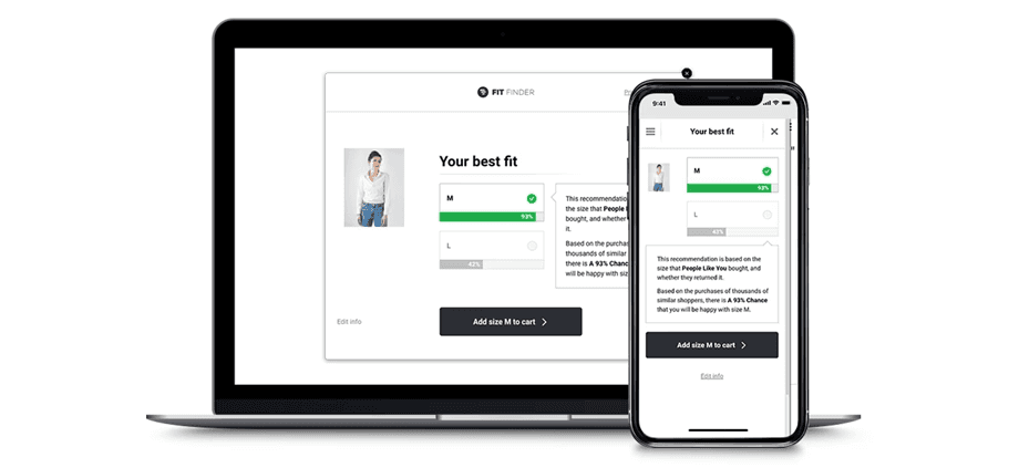 visual representation of the Fit Finder results screen