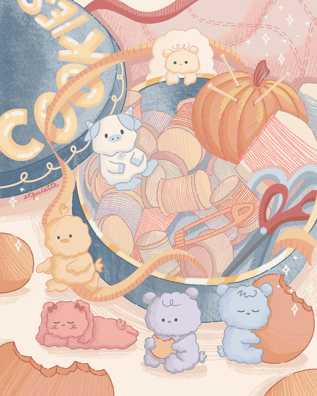 cosy animal illustration