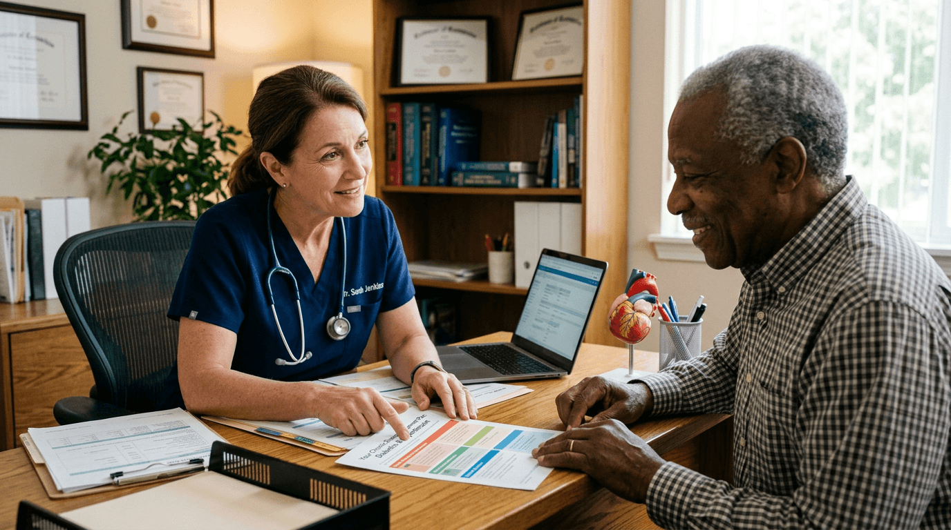 friendly female pediatrician touches shoulder teenage