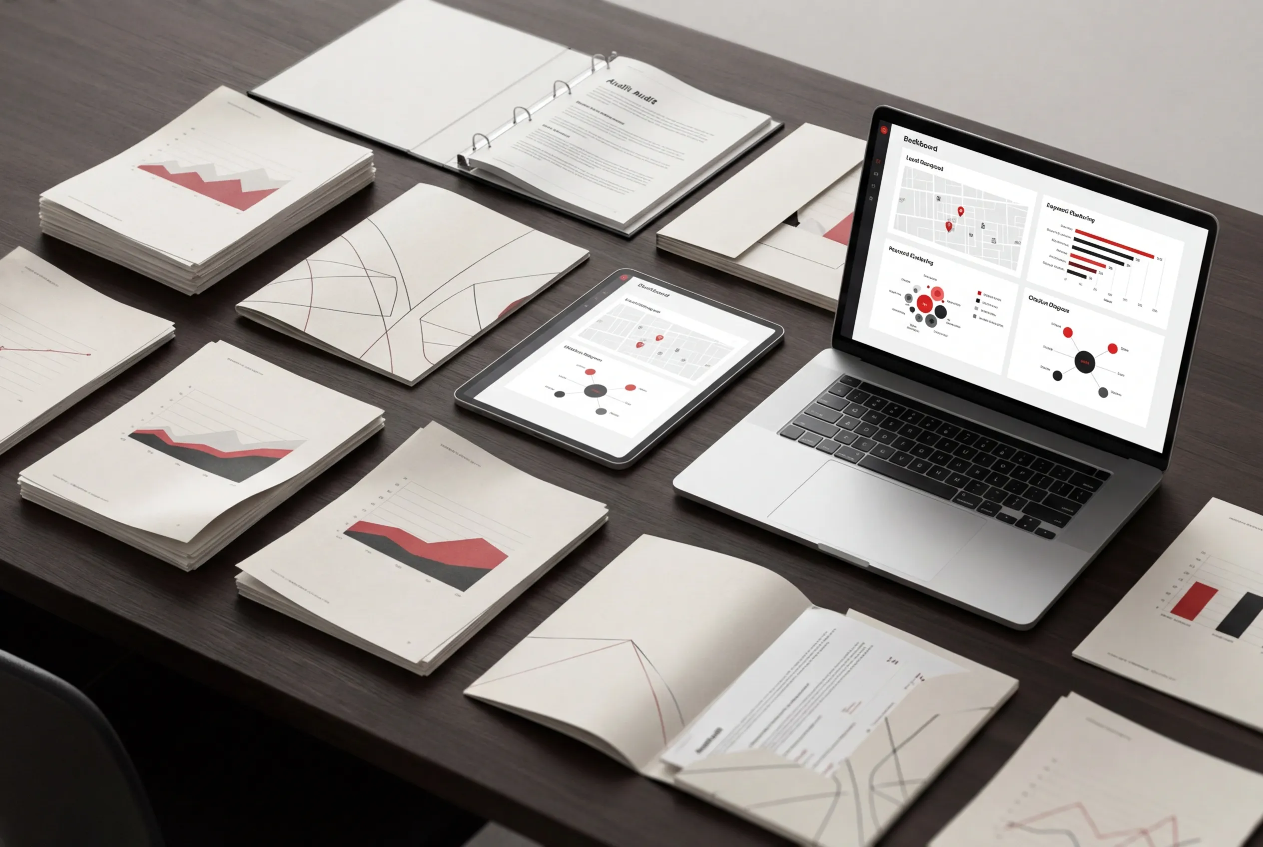 Laptop with charts at RockN' Socials Digital Marketing Agency workspace.