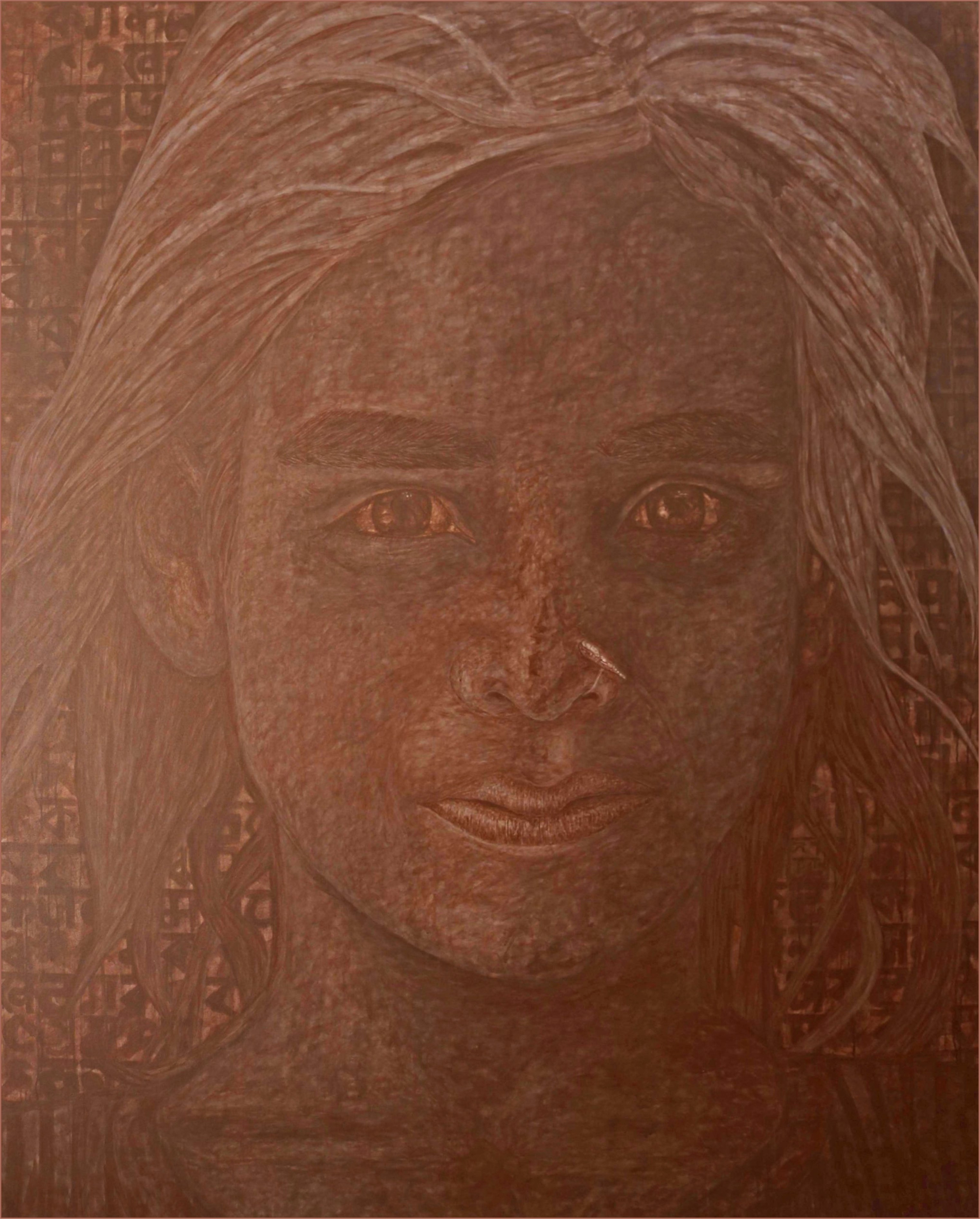 herd of sheep on road painting