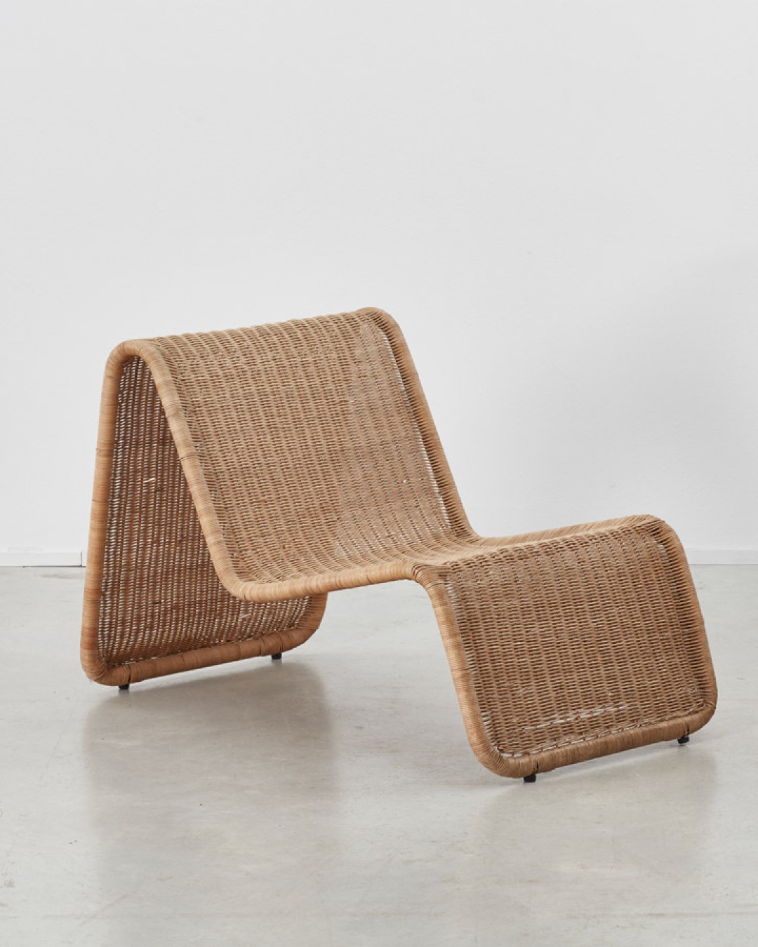 Wicker and rattan easy chair by Tito Agnoli