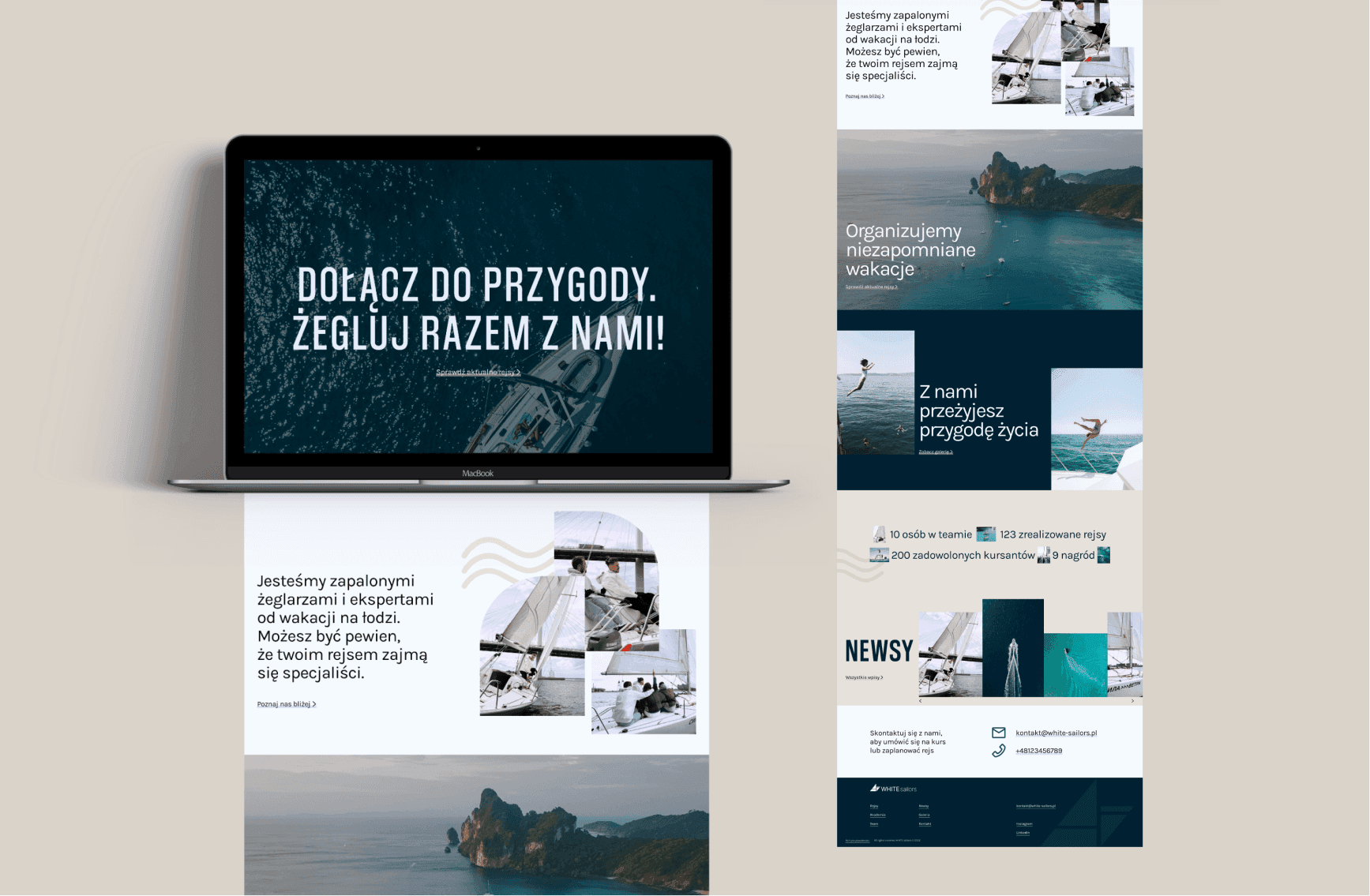 Website displayed on a laptop screen.