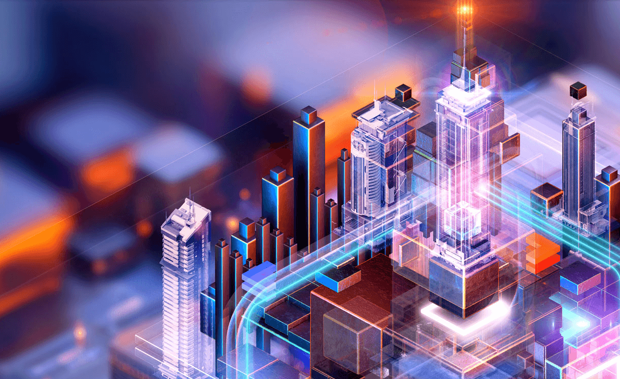 abstract digital city