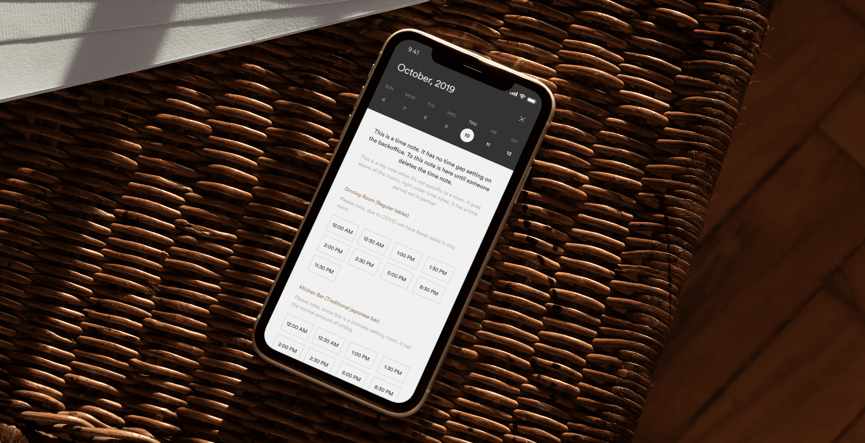 phone on chair with phone booking system design