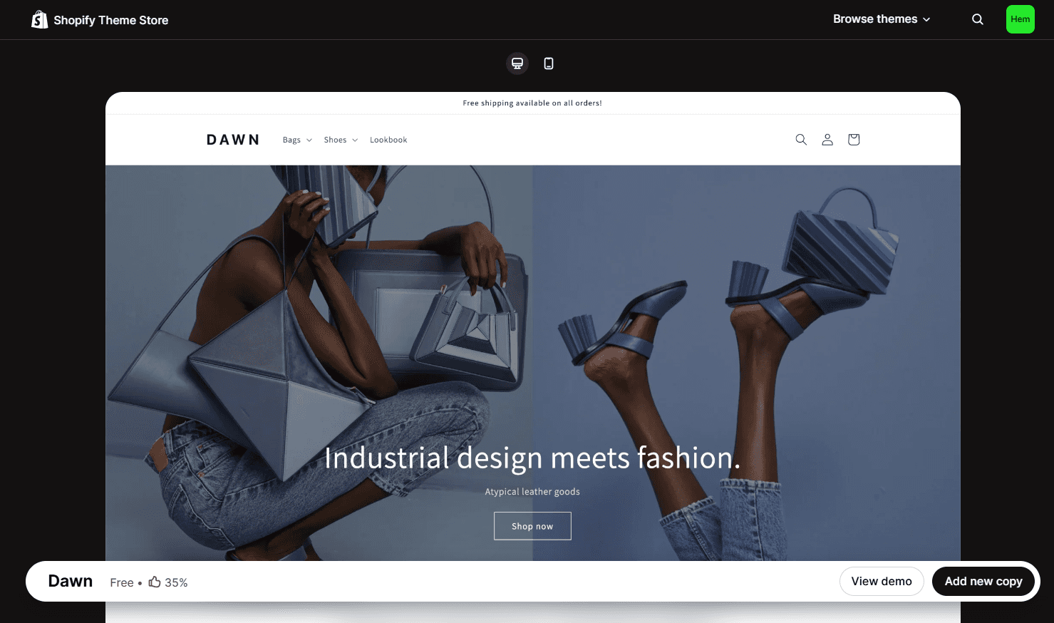 theme dawn shopify