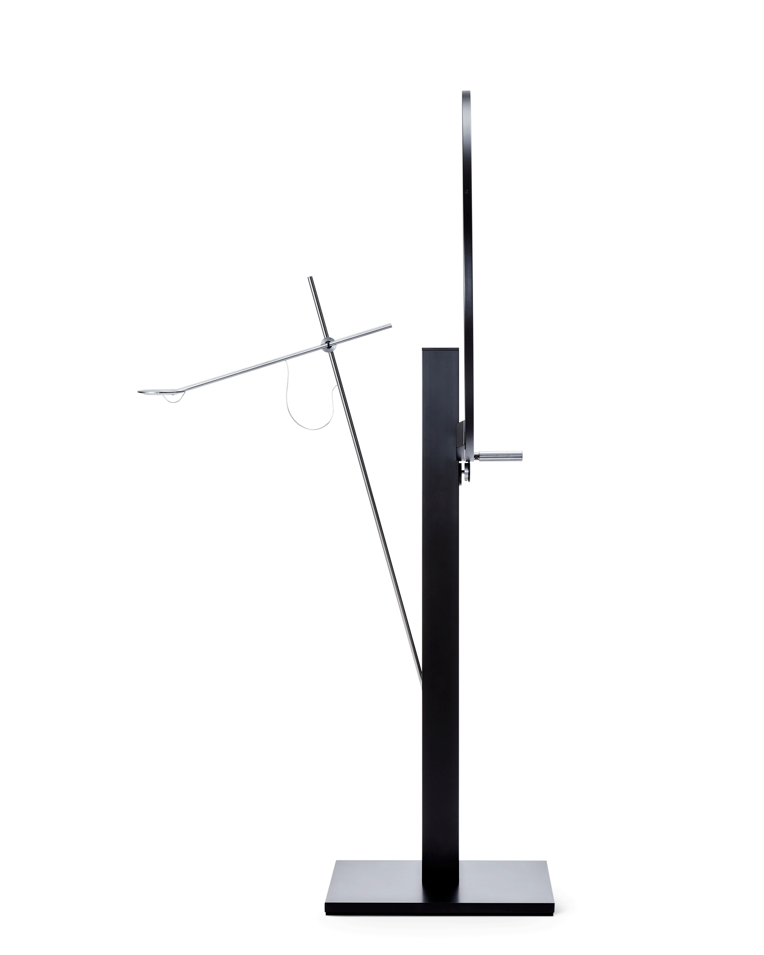 An animated illustration showing how the lamp head can be adjusted for height and position