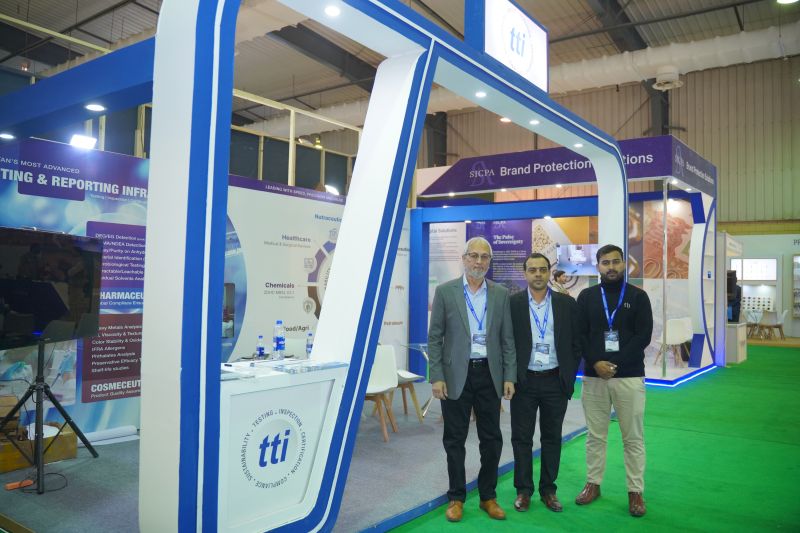 The Tti Labs team at its stand at Pharma Asia, Expo Centre Karachi
