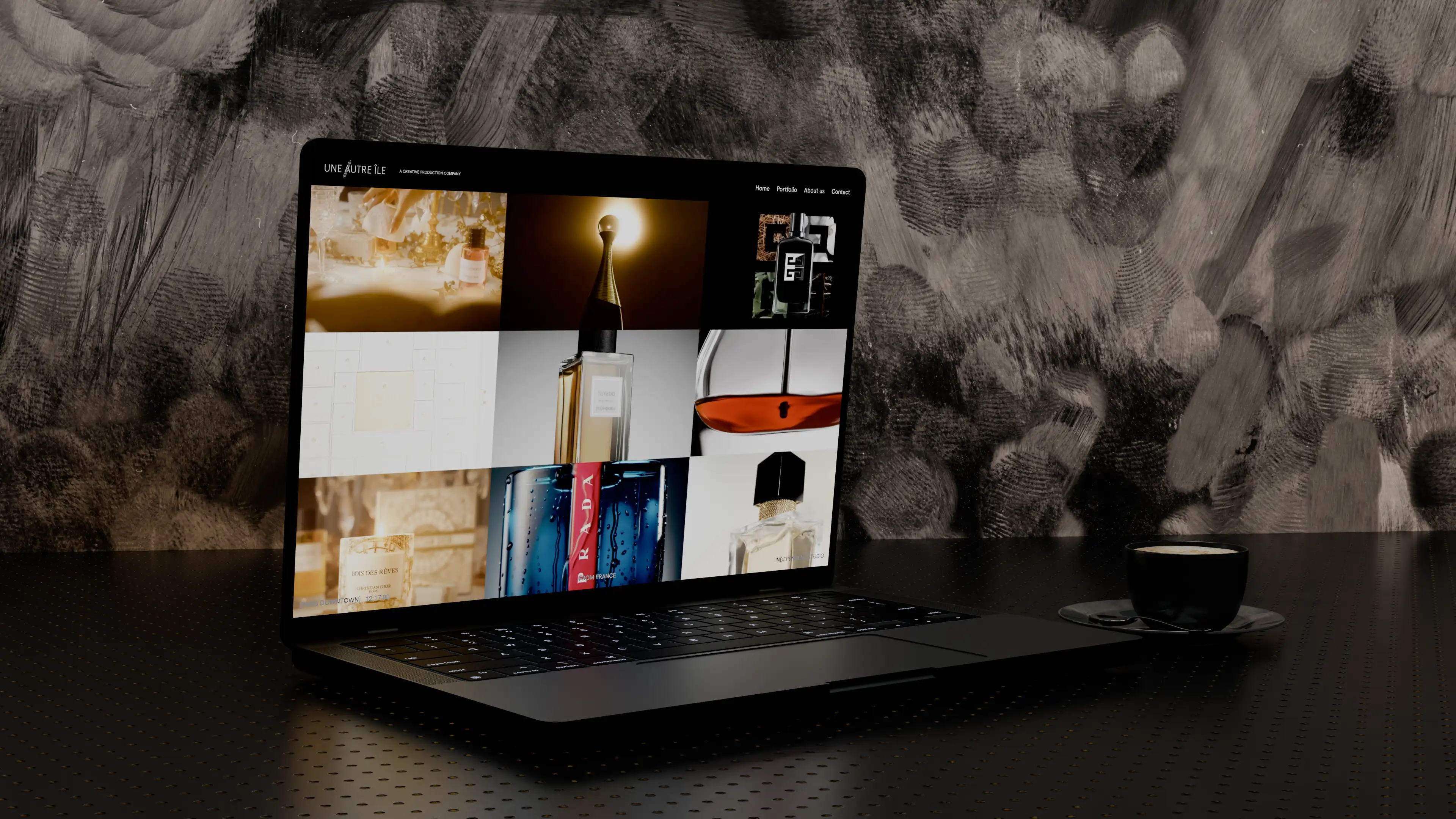 Mockup 3D du site de l'entreprise Une autre île Productions