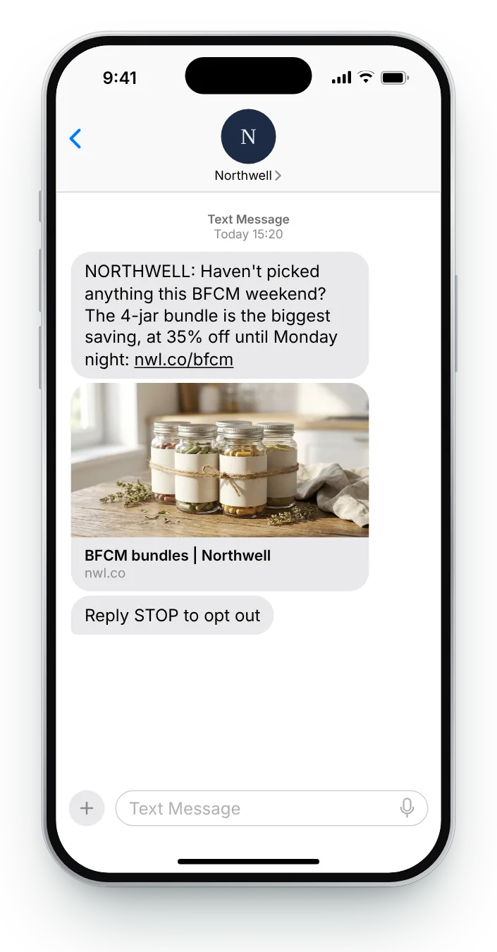 For anyone who hasn't ordered yet BFCM text on an iPhone