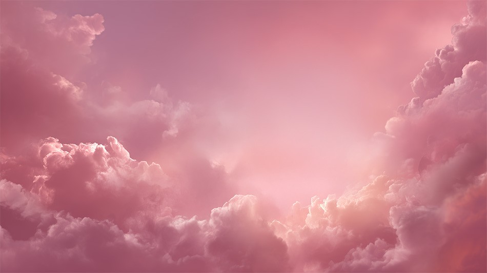 Soft pink and purple sunset clouds symbolizing spiritual awakening, divine frequency, and feminine energy ascension