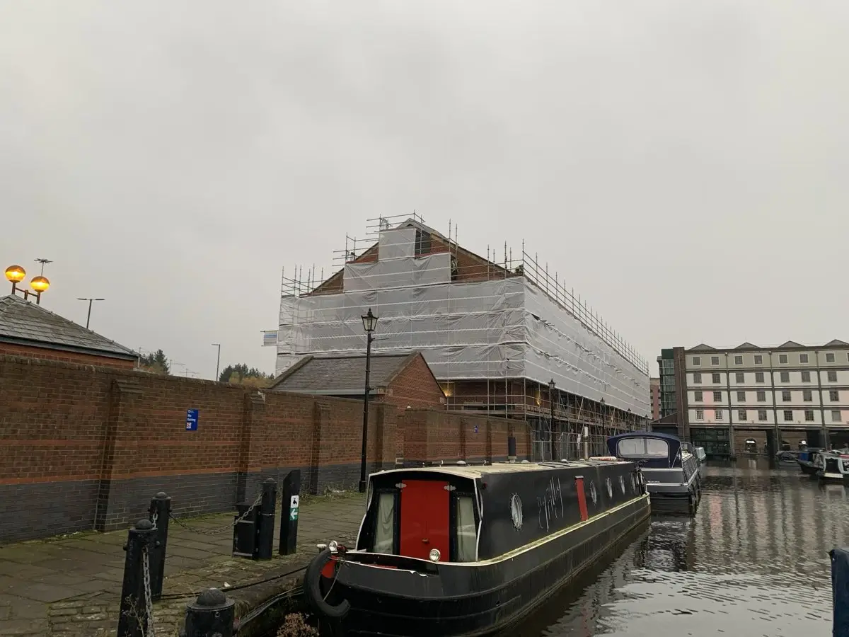 Scaffolding at Victoria Quays in Sheffield