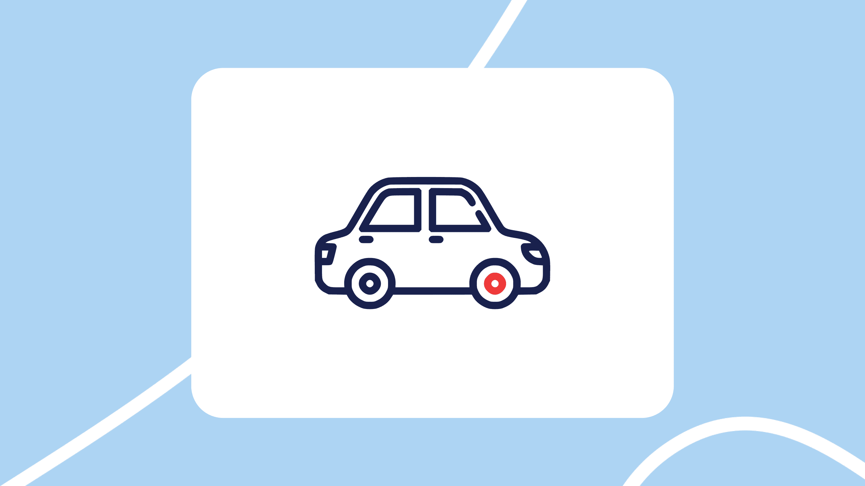 Icono de coche con rueda destacada (avería oculta) sobre fondo azul claro